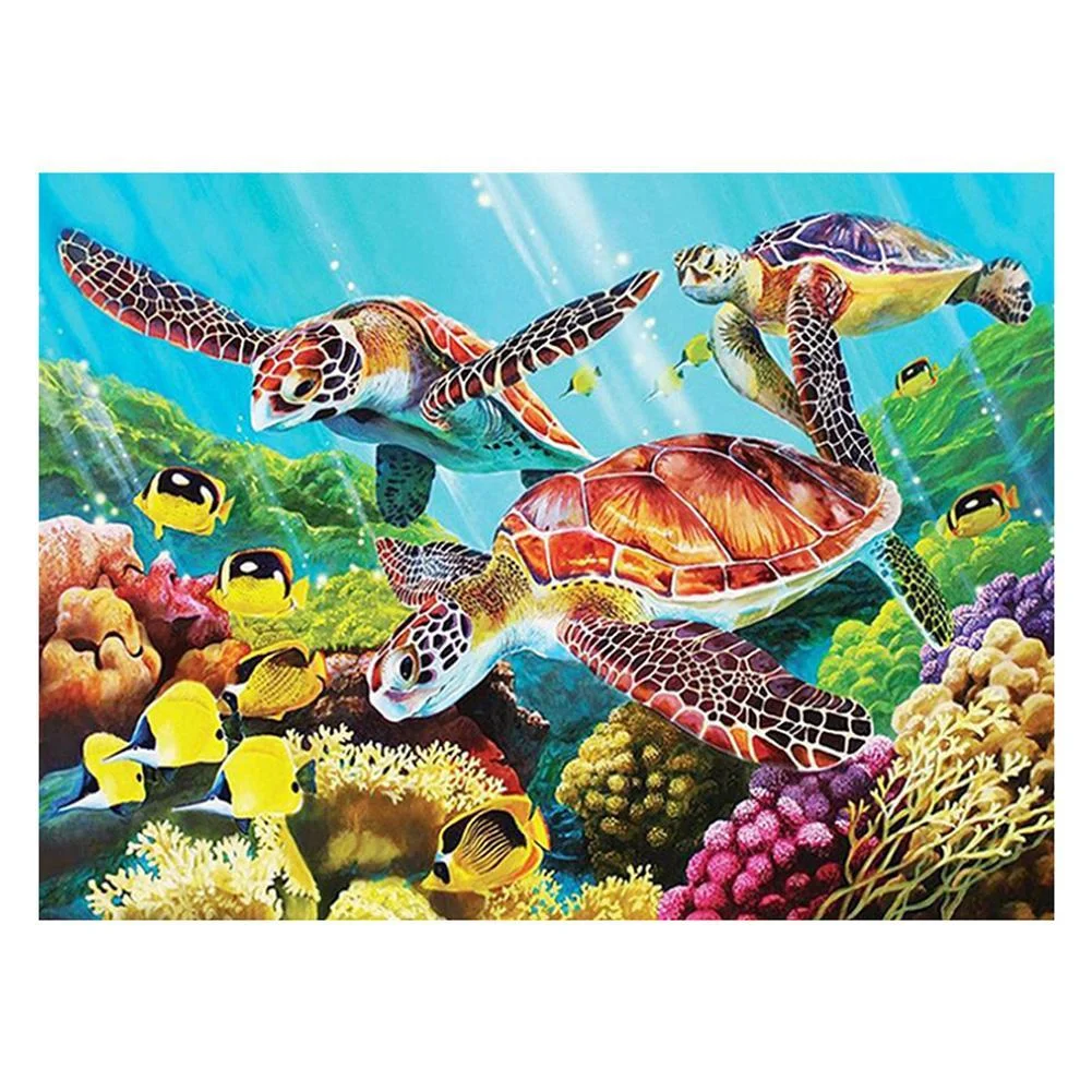 Diamond Painting - Full Round Drill - Sea Turtles(40*30cm)