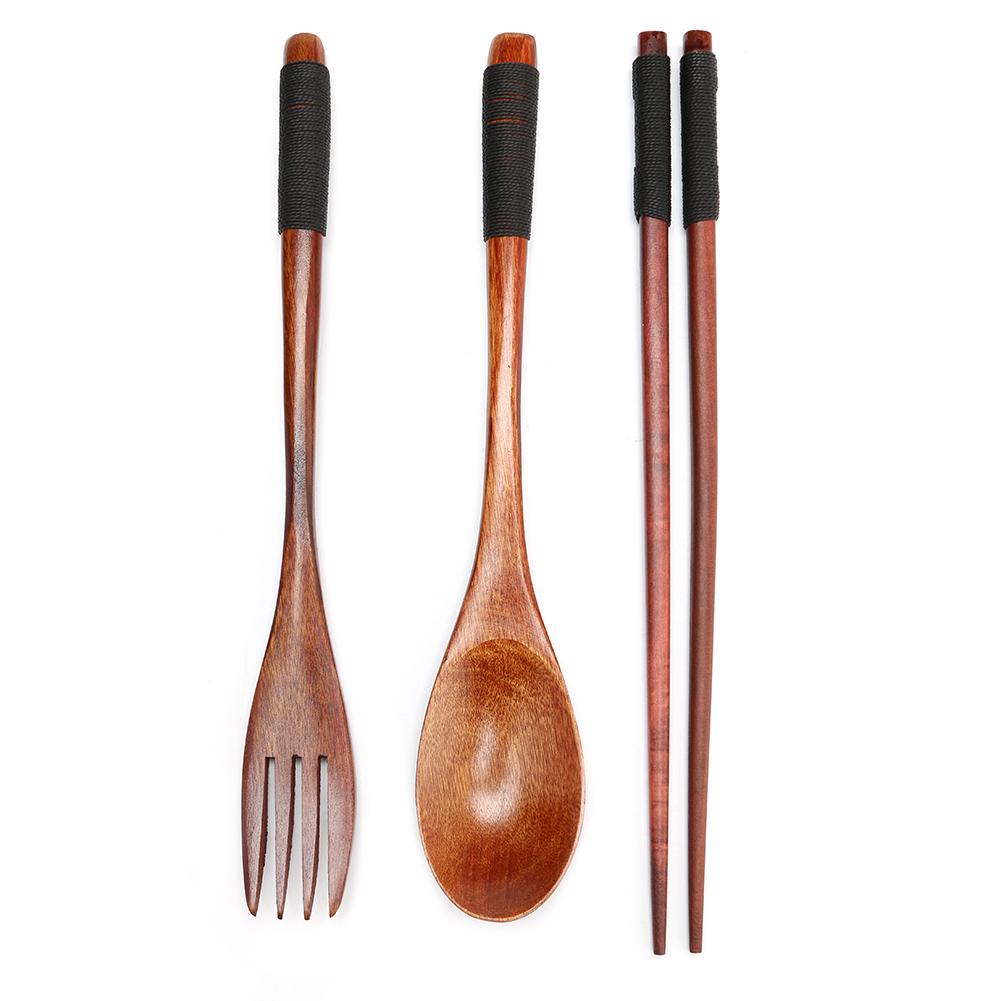 

Japanese Portable Wood Chopsticks Fork Spoon Tableware Travel Cutlery Set, Wooden tableware-a, 501 Original