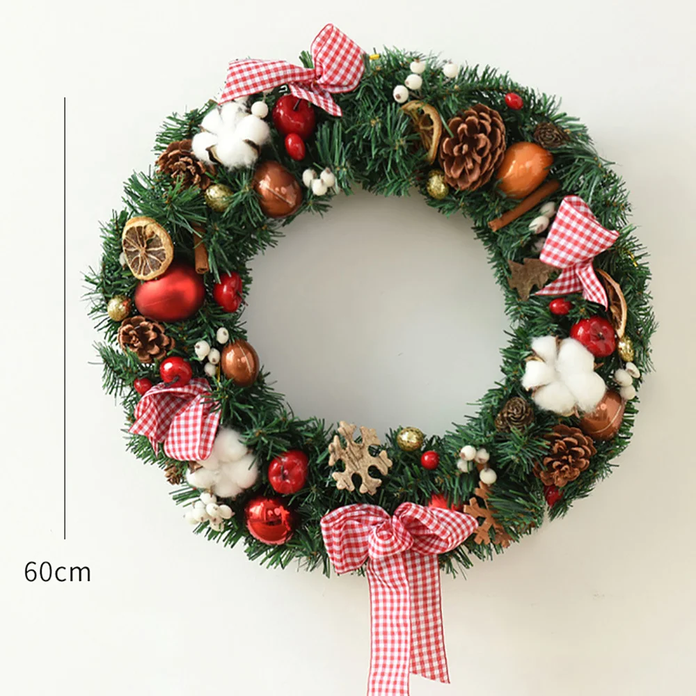 Christmas wreath new bow pine cone door hanging ornaments