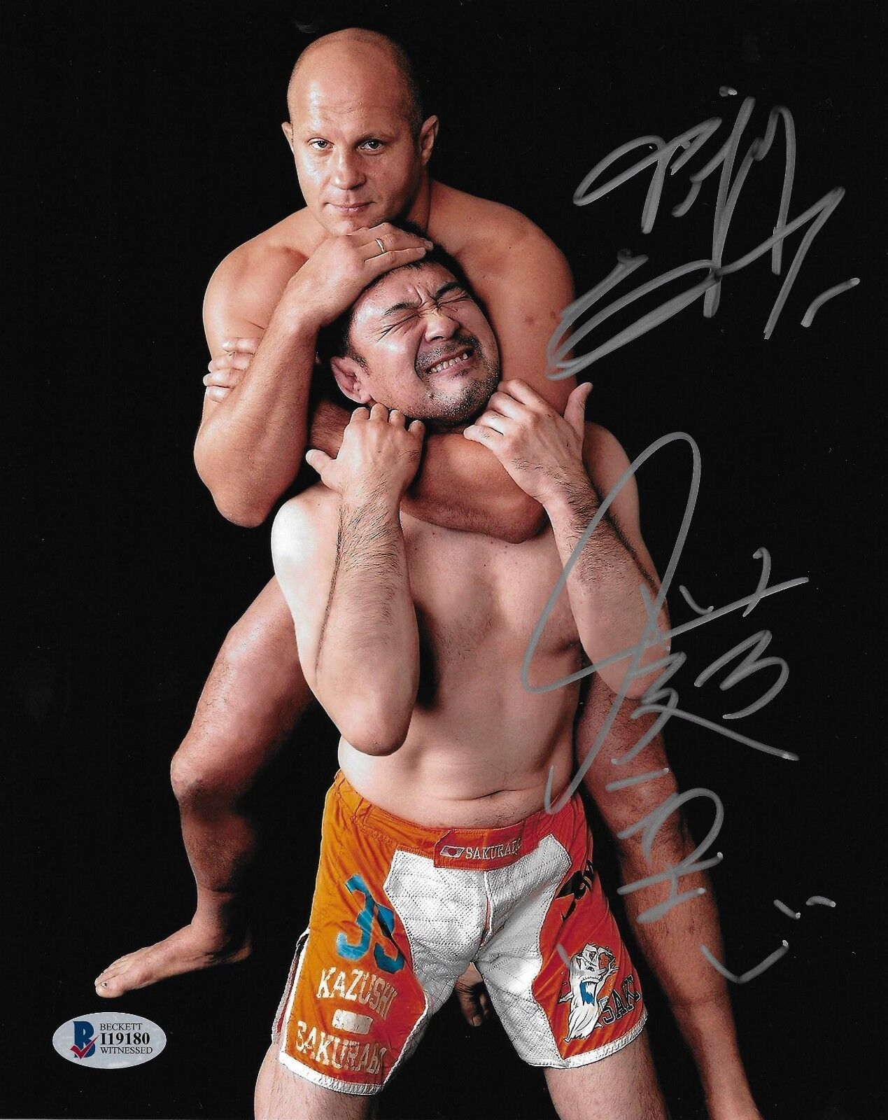 Fedor Emelianenko & Kazushi Sakuraba Signed 8x10 Photo Poster painting BAS Beckett COA Pride FC