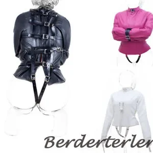 pornhint Pornhint Leather SM Lingerie Straitjacket with Crotch Strap Straight Jacket Harness Slave