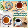 (US Only)6pcs Cat DIY Diamond Painting Coasters Kits with Holder for Adult Beginner