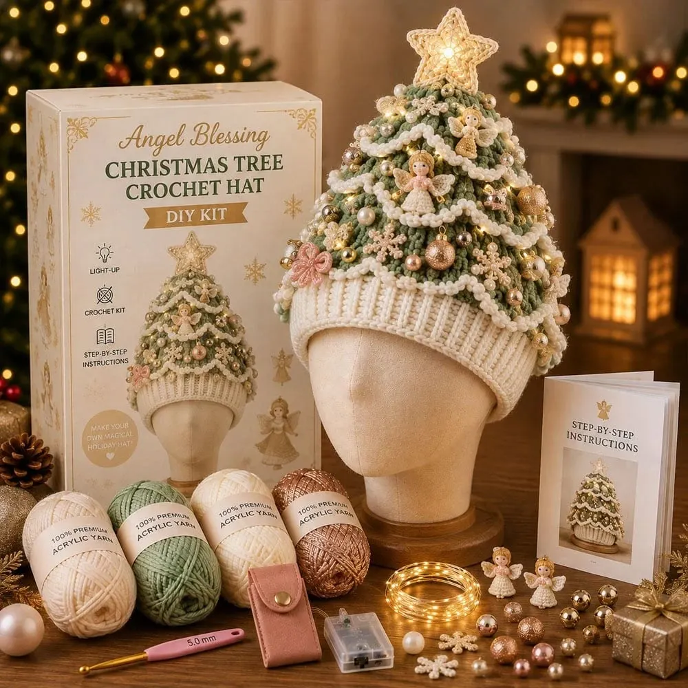 Angel Blessing crochet tree hat