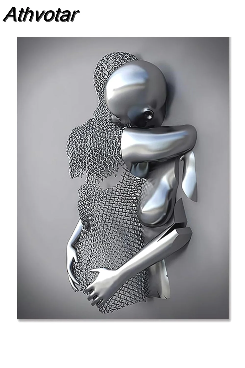 Athvotar Figure Statue Canvas Painting Romantic Abstract Posters Prints Wall Art Pictures Modern Living Room Decorations for Home