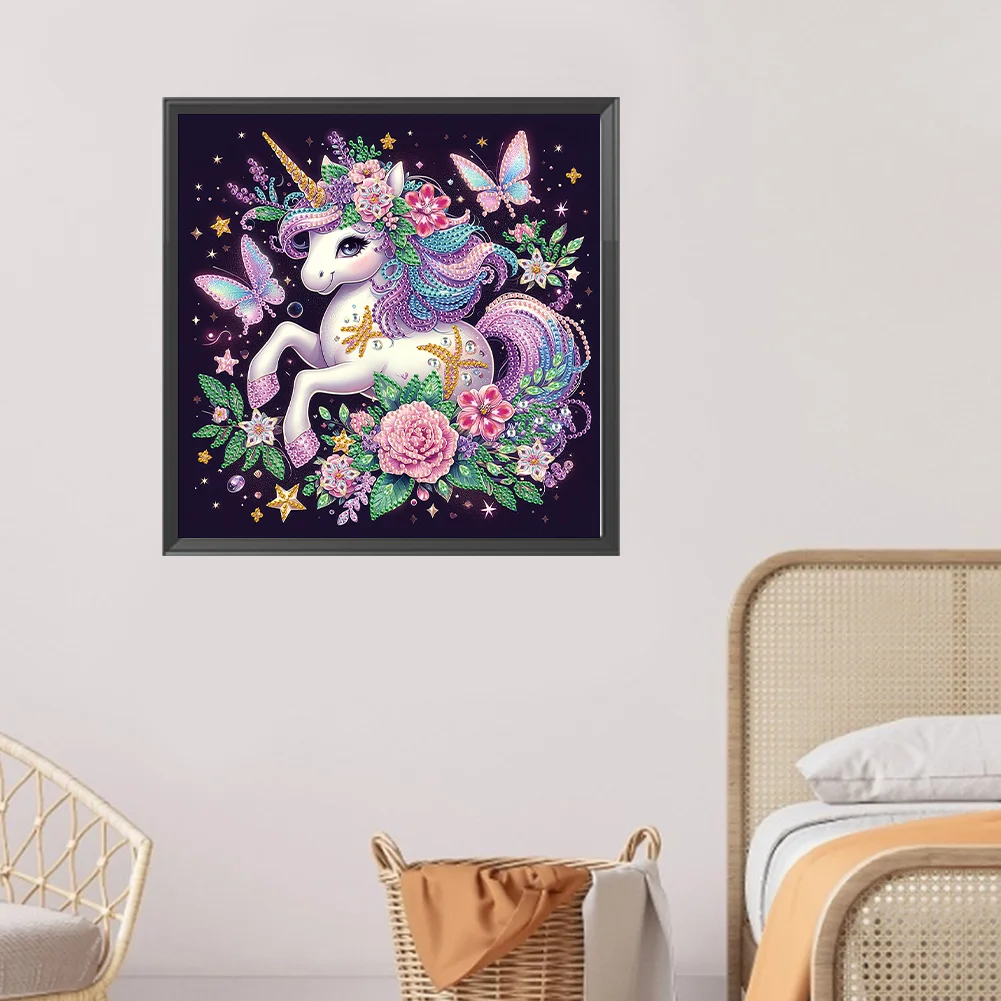 Diamond Painting - Partial Special Shaped Drill - Unicorn(Canvas|30*30cm)
