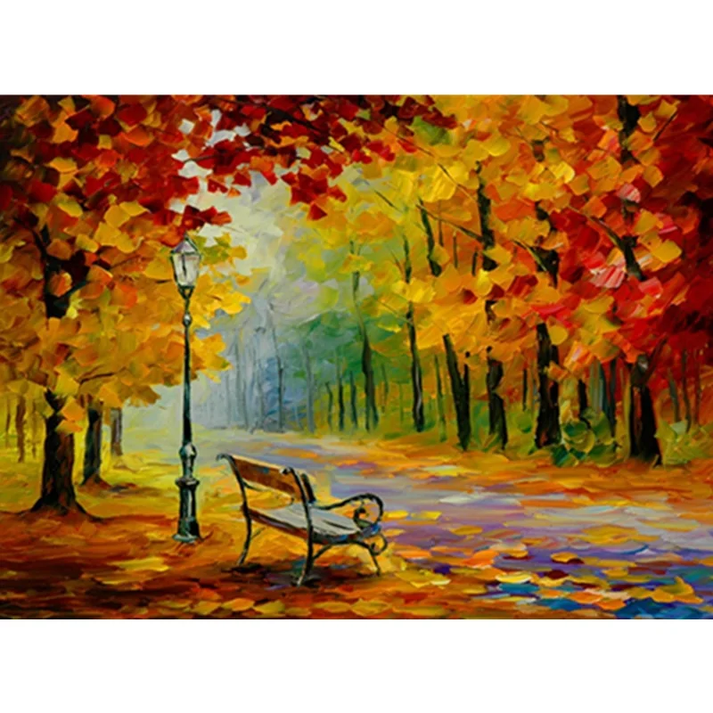 Autumn Landscape Oil Paintings Jigsaw Puzzle 1000 Pieces Wooden Educational Toy Decompression Games DIY Handicrafts for Adults