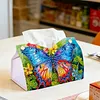 Blue Butterfly DIY PULeather Diamond Painting Tissue Box for Adults Beginners Decorative Diamond Art Paper Storage Holder for Living Room Bedroom Bathroom Table Decor