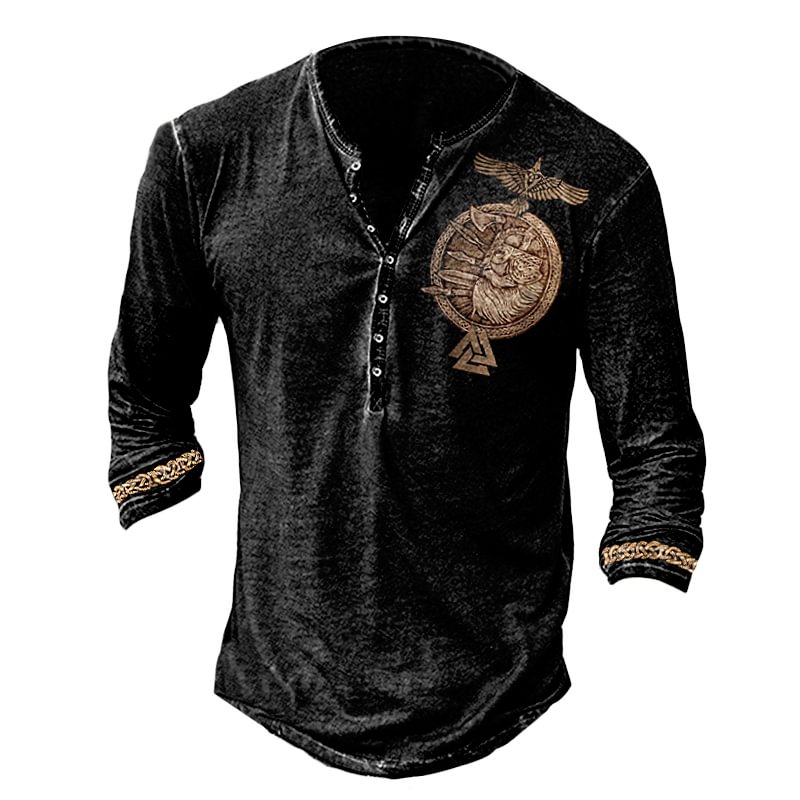 Mens Outdoor Tactical Viking Warrior Print T-shirt-Compassnice®