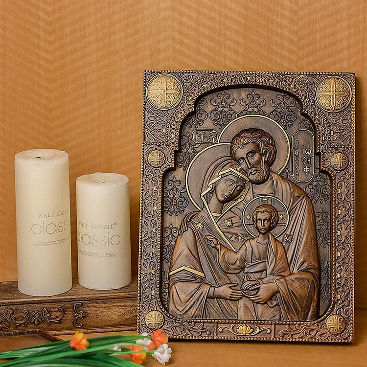 Holy Family Nativity Scene Wood Carving