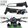 CABORIALLAN Motorcycle Rear View Mirrors, Adjustable 360&deg; Rotating Stealth Wind Wing Side Mirrors Compatible with Kawasaki Z400 Z650 Z1000 Duke 125 200 250 390 690 790 1290 etc (8mm, 10mm)