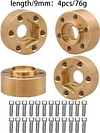 AMK 4pcs Brass Wheel Weights 22mm Wheel Hex Hub Widen Adapter for 1/10 RC Crawler 1.9in/2.2in Wheels Rim Axial SCX10 TRX4 Counterweight