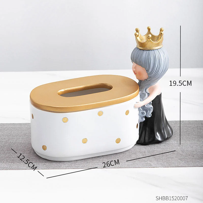 Acrylic Box Girl Tissue Box Holder Home Decoration Napkin Paper Towel Holder Wipes Case Living Room Decotaion Car Tissue Holder