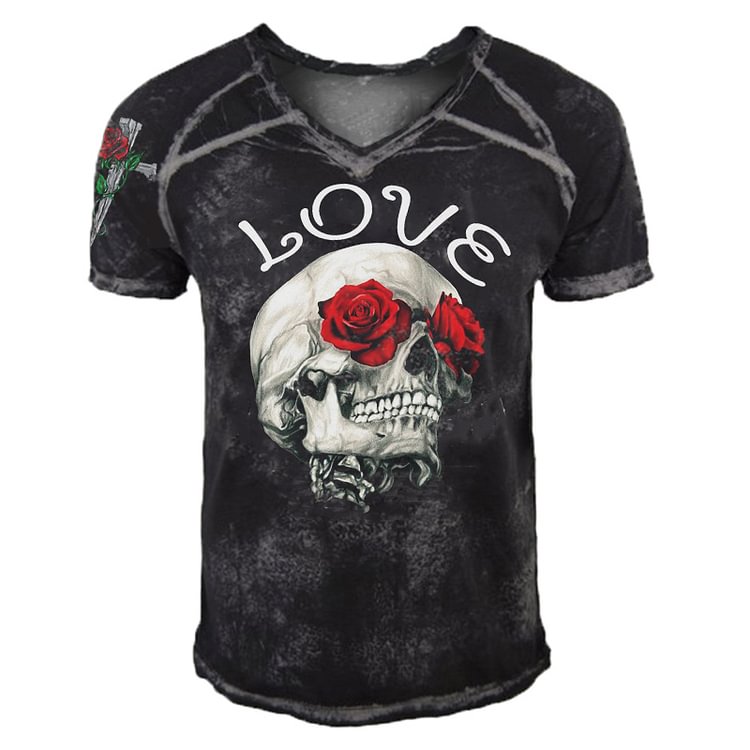 Skulls Love Mens Outdoor Tactical T-shirt