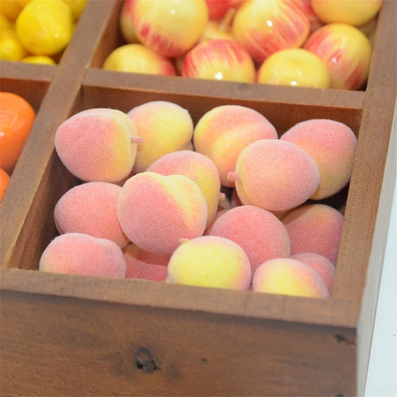 30pcs 2CM Mini Apple Artificial Fruits Vegetables For Wedding Home Decoration DIY Simulation Chrismas Gift Fake Fruit Craft