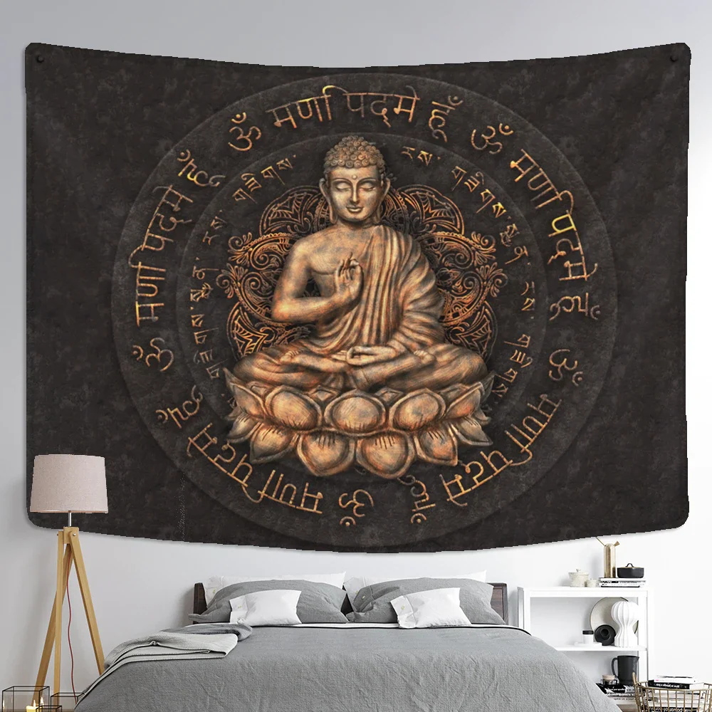 Nigikala Indian Buddha Tapestry Wall Hanging Bohemian Religious Belief Tarot Card Hippie Mandala Home Decor