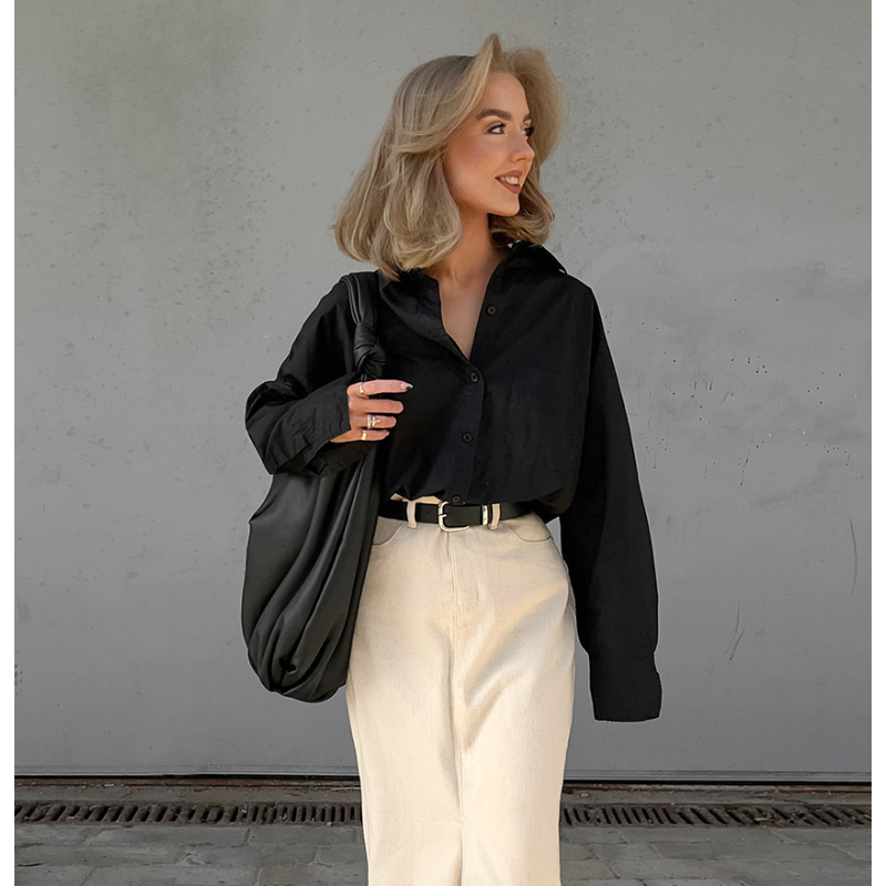 Ootddress High Waist Fashion Split Maxi Skirt For Women Patchwork Pocket Casual High Street Long Skirt Female Zipper Slim Maxi Skirt