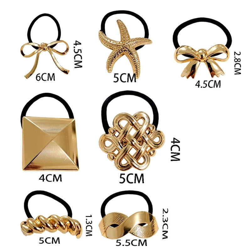 Women’s Casual Minimalist Solid Color Metal Plating Hair Tie