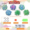 6pcs Succulent Wooden Special Shape Diamond Painting Art Coasters