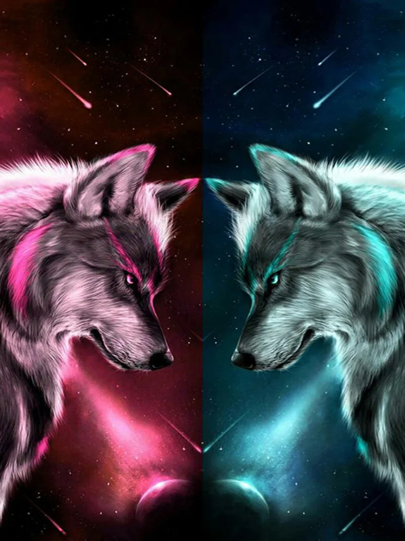 Diamond Painting - Full Round/Square Drill - Wolf(30*40 - 50*60cm)