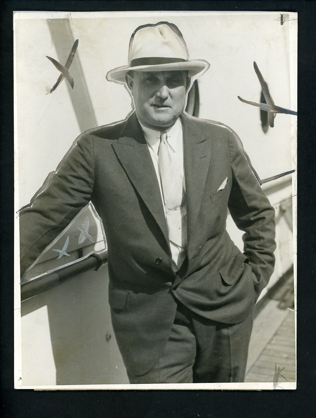 Billy Evans Cleveland Indians Manager 1930 Type 1 Atlantic Pacific Press Photo Poster painting