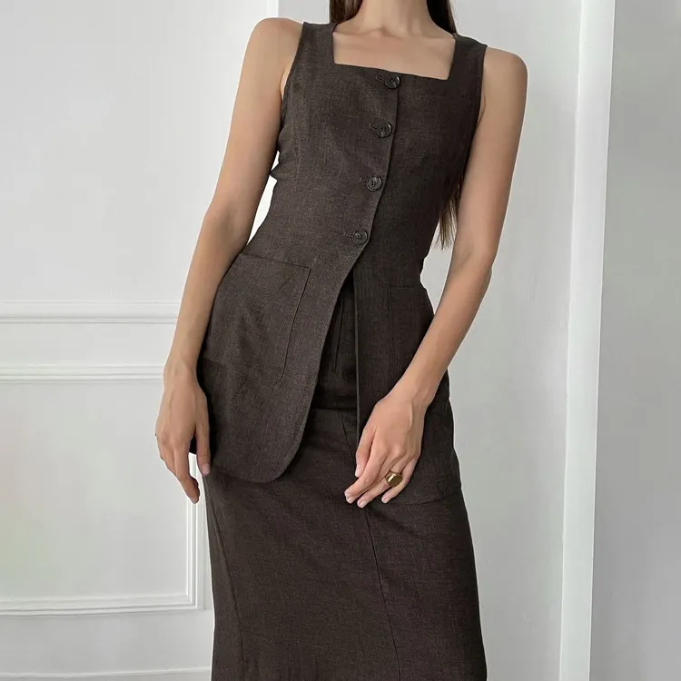 Churchf Churchf New Fashion Sleeveless Vest Vest Skirt Suit Summer Two Sets Of Advanced Sense