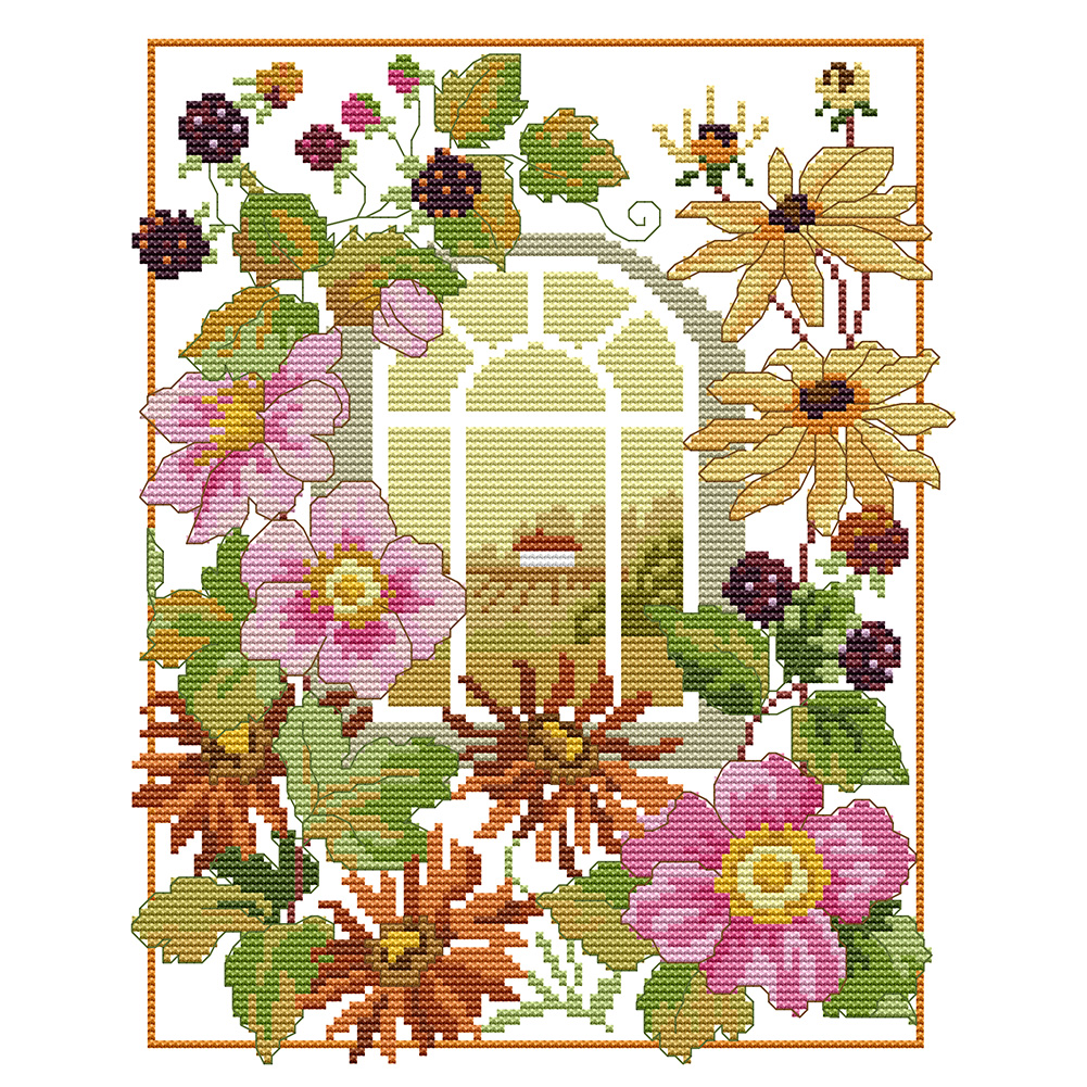 

28*33CM - 14CT Stamped Cross Stitch-Four Seasons, 501 Original