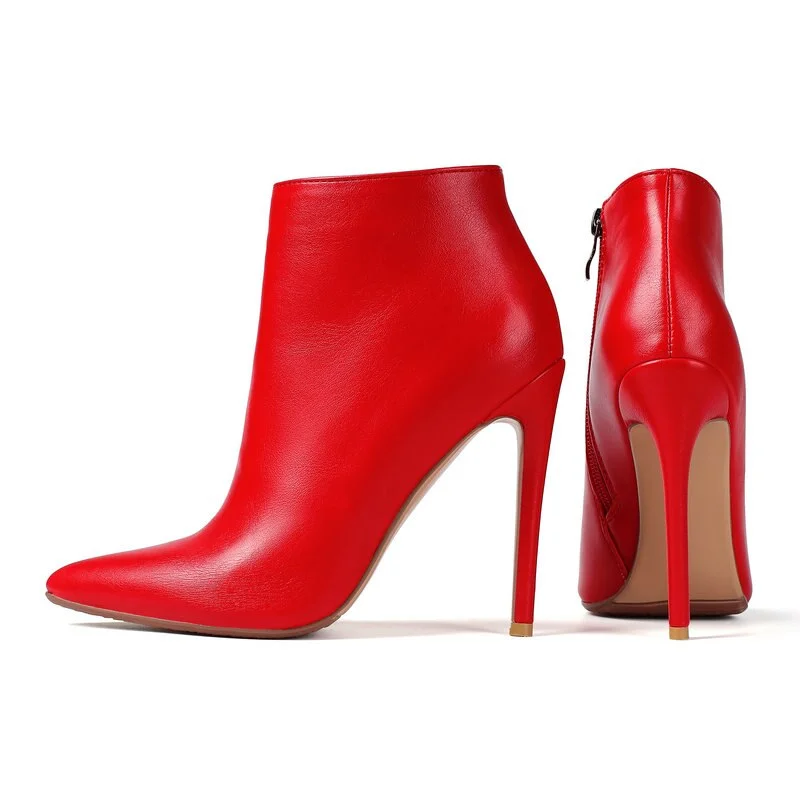 Fashion Party Dress ladies Boots Womens Ankle Boots 12cm High Heel Boots Stiletto Winter Autumn black red beige size 41 42 43