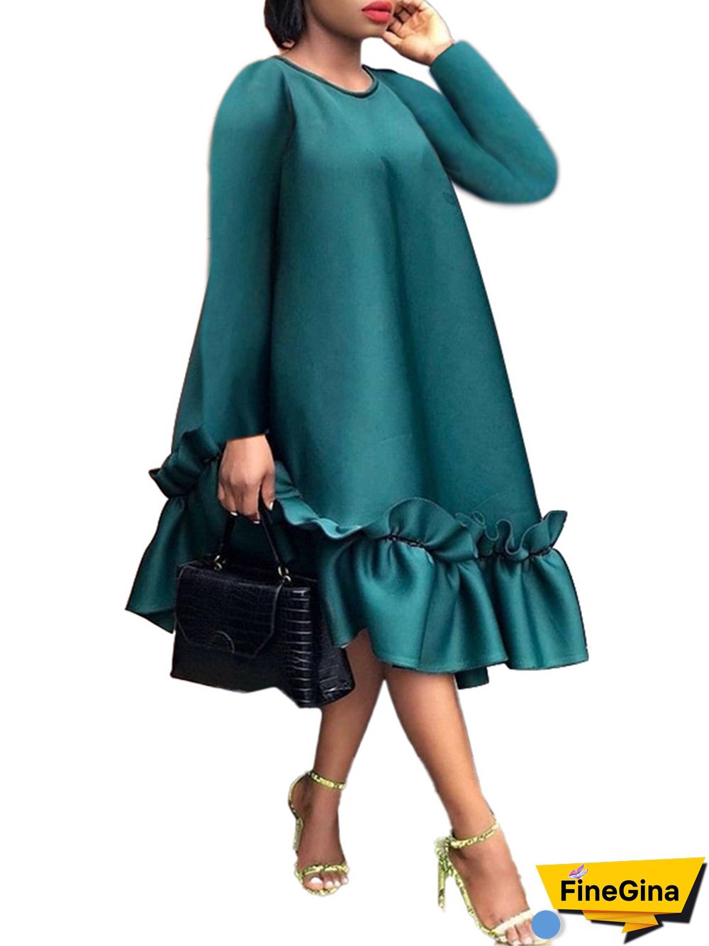 Women Elegant Midi Dress Summer Party Long Dresses VONDA Sexy Sleeveless Fashion Beach Floral Print Ruffled Tank Vestidos