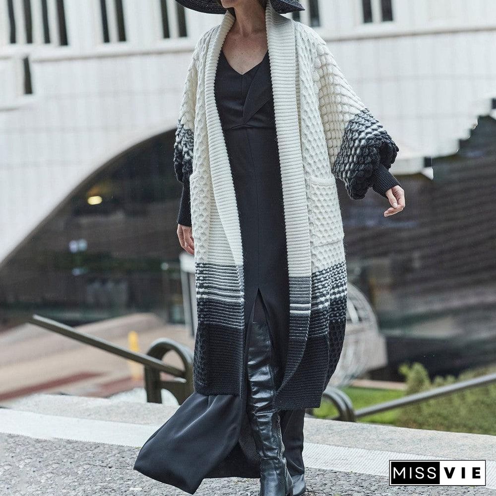 Modern Long Sleeve Print Cardigan