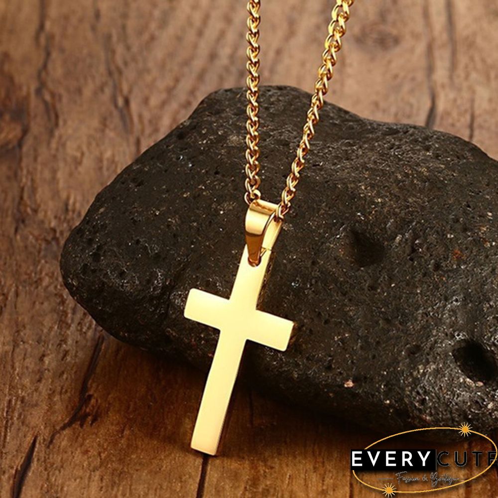 Fashion Simple Cross Pendant Necklace Cross Necklace Jewelry for Men Christmas gift