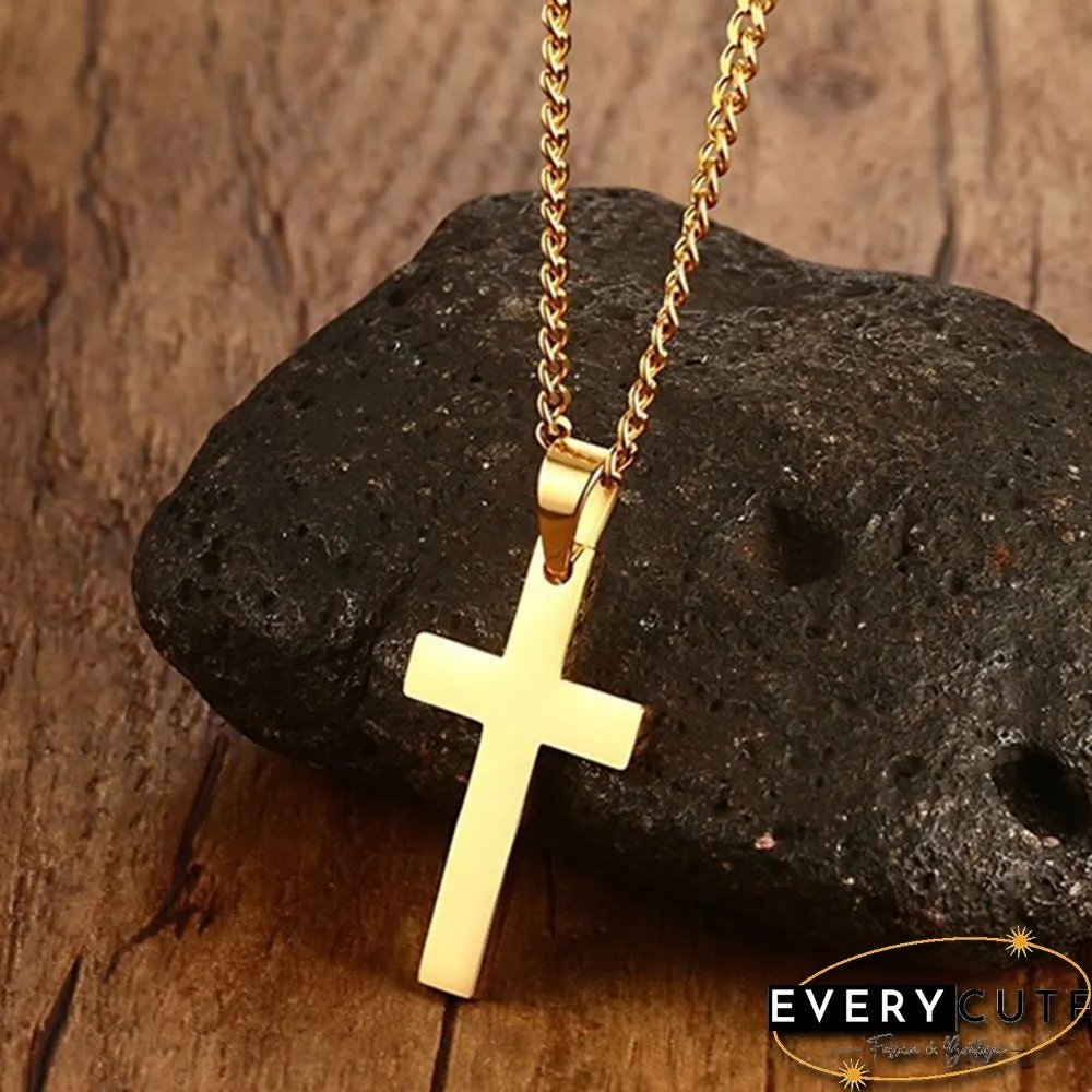 Fashion Simple Cross Pendant Necklace Cross Necklace Jewelry for Men Christmas gift