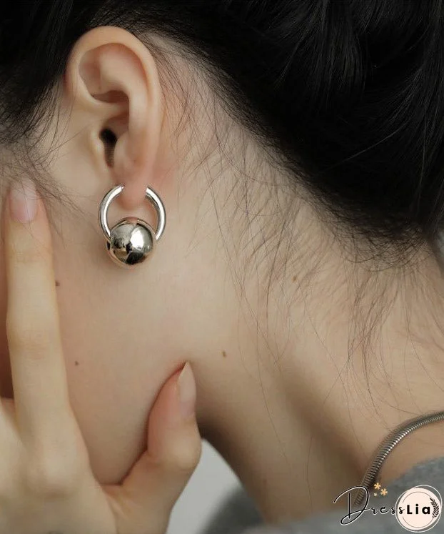 Loose Silk Copper Overgild Ball Hoop Earrings