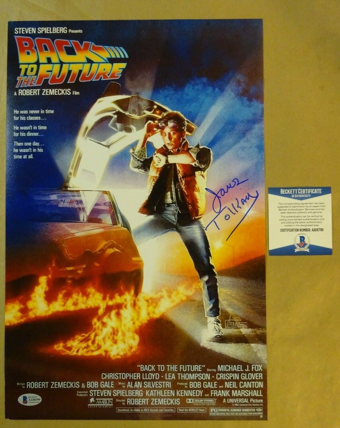 Signed JAMES TOLKAN Autographed BACK TO THE FUTURE Photo Poster painting 11x17