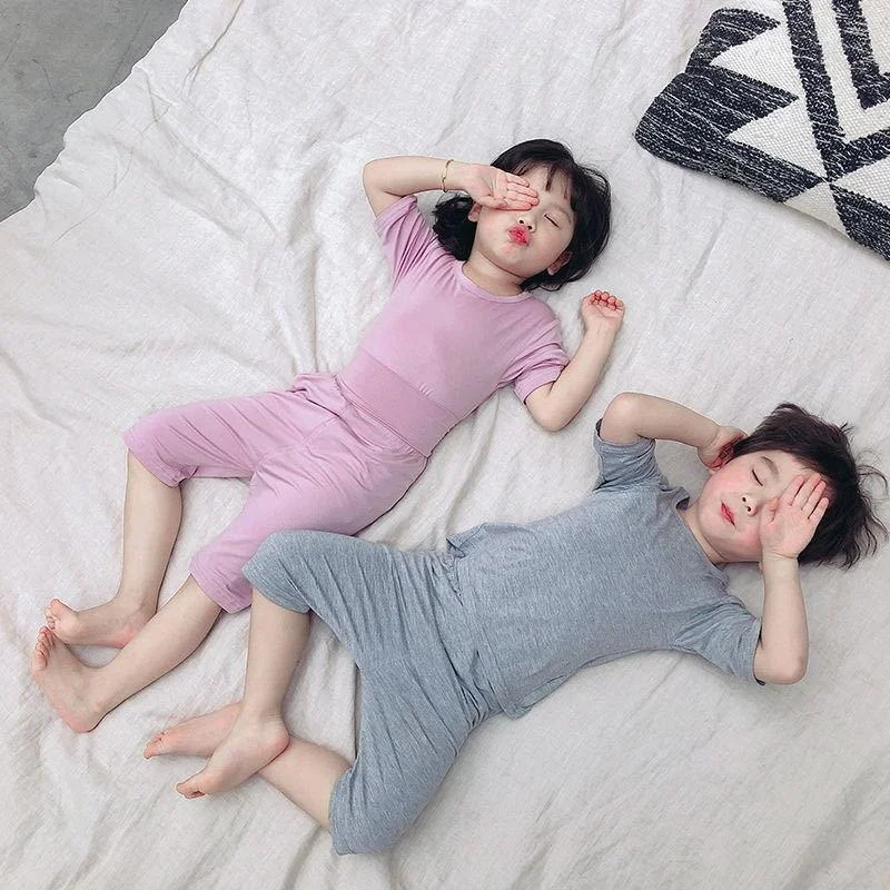 Spring Summer Baby Girls Clothes Pajamas Sets Boy Pyjamas Kids Homewear Modal Nightwear Children's Indoor Clothing Pijamas Suit