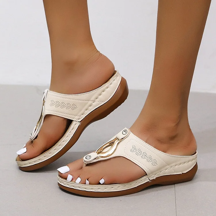 Ladies Flip Flops Clip Toe Wedges