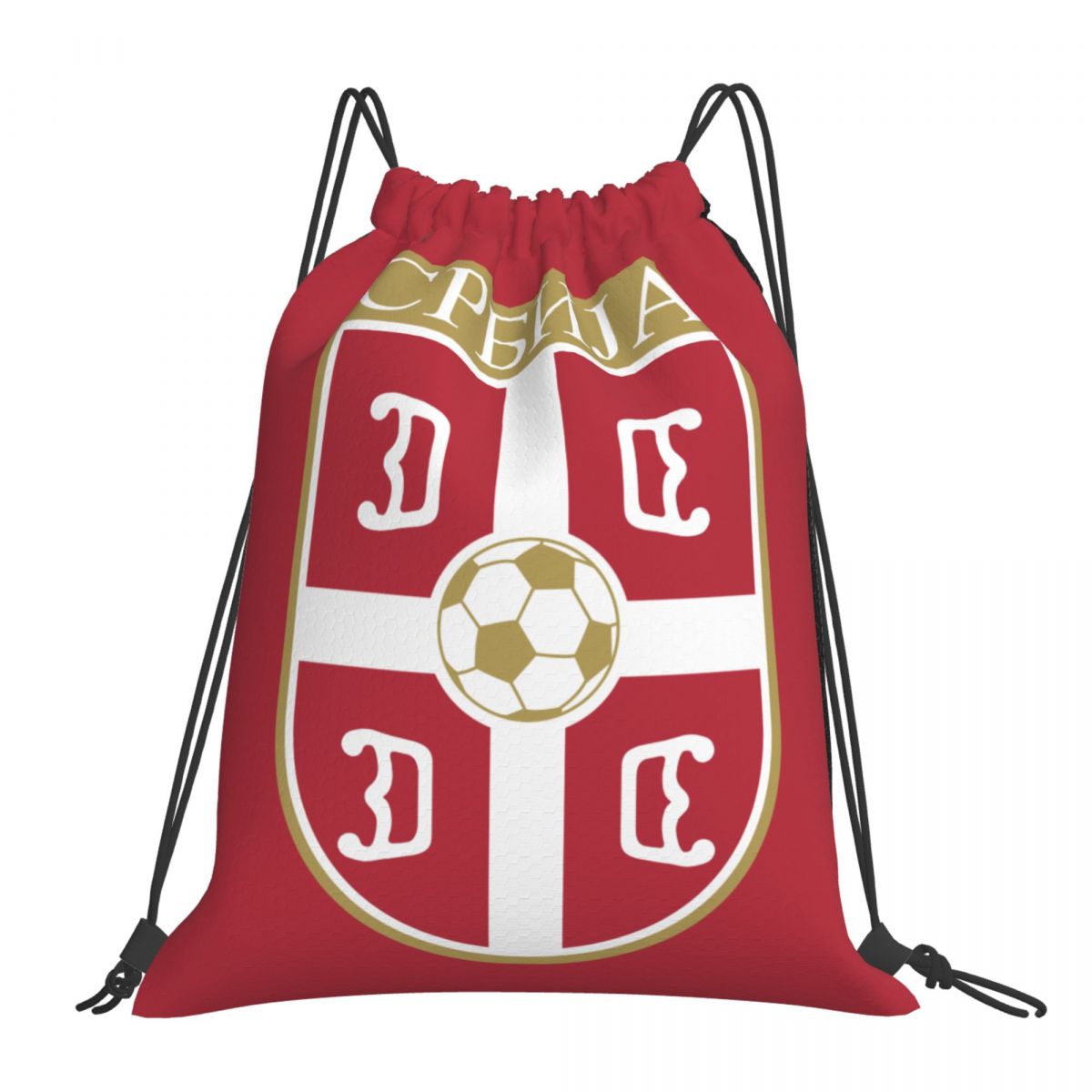 Serbia National Football Team Foldable Sports Gym Drawstring Bag