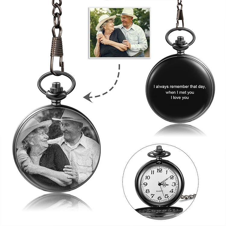 Personalized Pocket Watch Custom Photo Gifts For Father