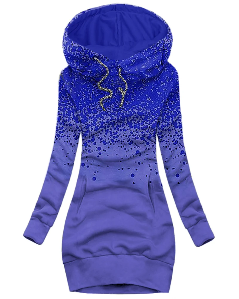 Women's Daily Vintage Print Hoodie-092207