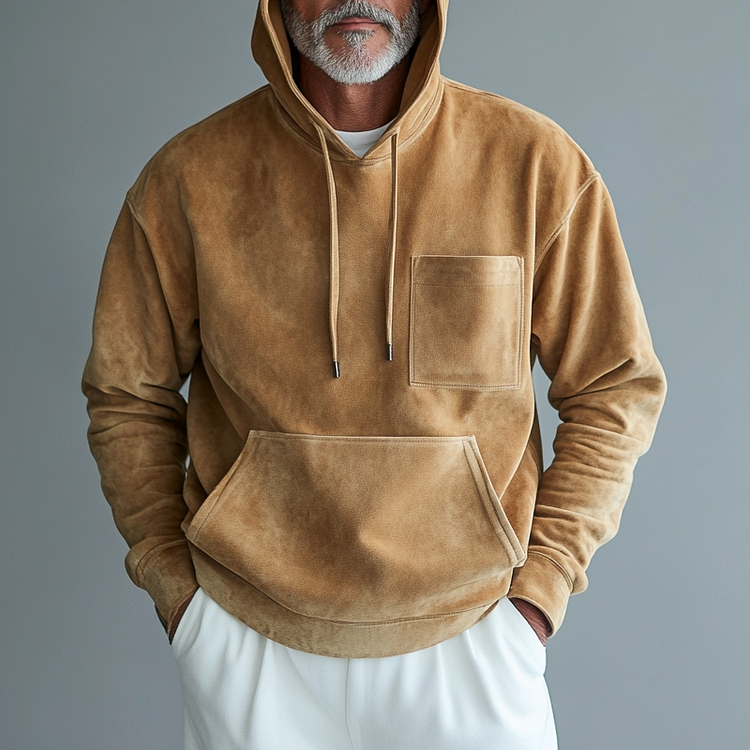 Men's Suede Casual Hoodie-inspireuse