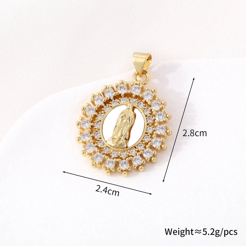 1 Piece 18*25mm 21 * 24mm 23*26mm Copper Geometric Virgin Mary Pendant Jewelry Accessories