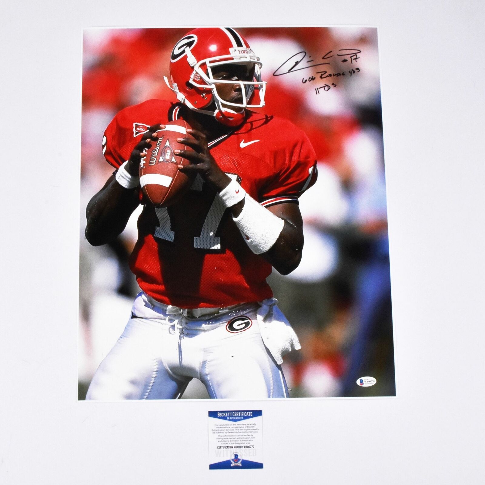 Quincy Carter Signed 16x20 Georgia Bulldogs Photo Poster paintinggraph Inscribed