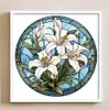 (Small Size)Lily - 18CT Stamped Cross Stitch - 25*25cm - Flower