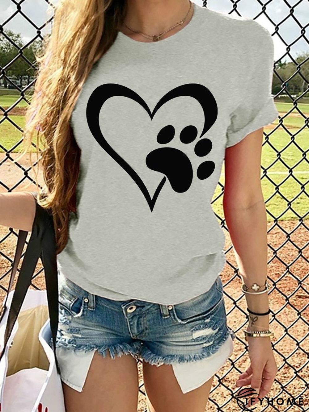 Short Sleeve Casual Crew Neck T-shirt | IFYHOME