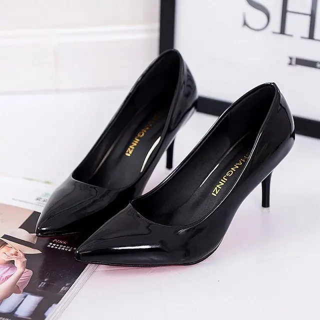 Breakj Breakj Shoes Light-Mouthed Sharp Single Shoes Fine Heel Velvet Large-Size High Heels Women's Shoes