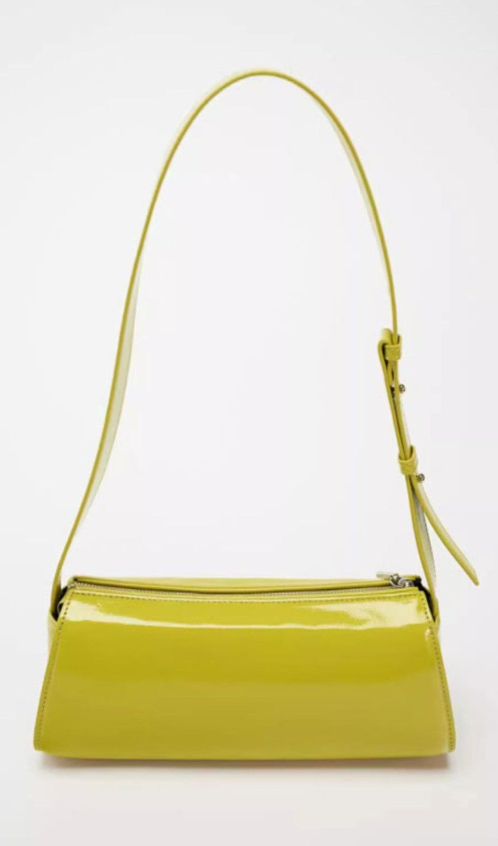 Jamie Mirror Leather Baguette Bag