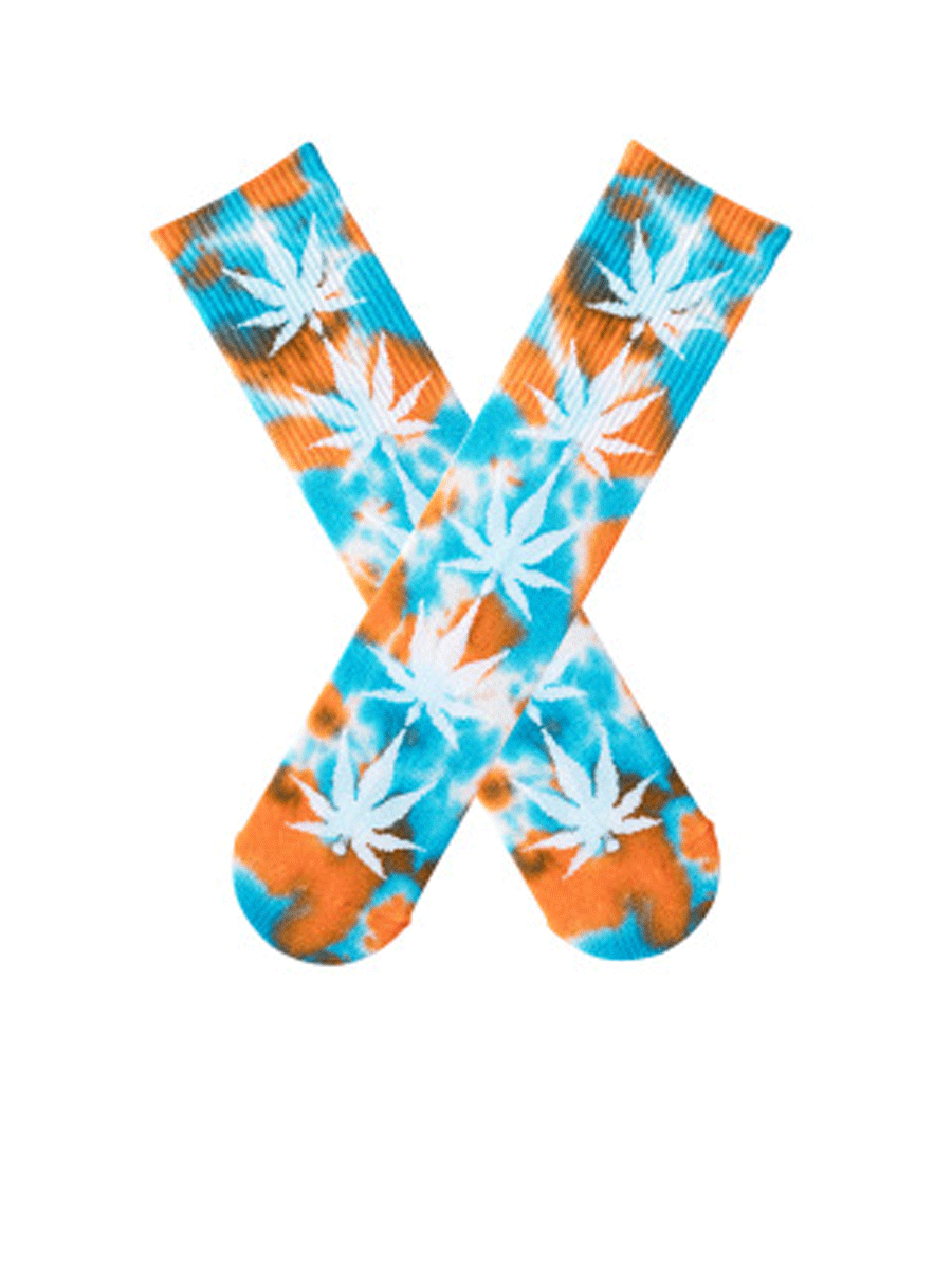 Maple Leaf Tie Dye Trendy Tube Socks