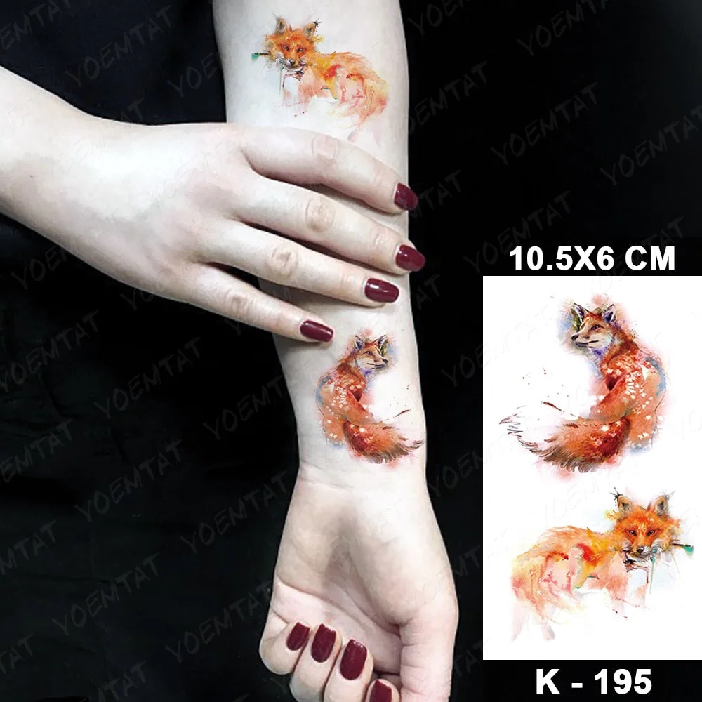 Waterproof Temporary Tattoo Sticker Dream Catcher Owl Flash Tatoo Music Fox Forest Bird Arm Wrist Fake Tatto For Body Art Women