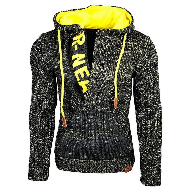 Men's Hooded Pullover Sweater Long Sleeve Knit Jacket