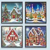 (US Local)4pack Xmas House-Crystal Rhinestone Diamond Painting(30x30cm)