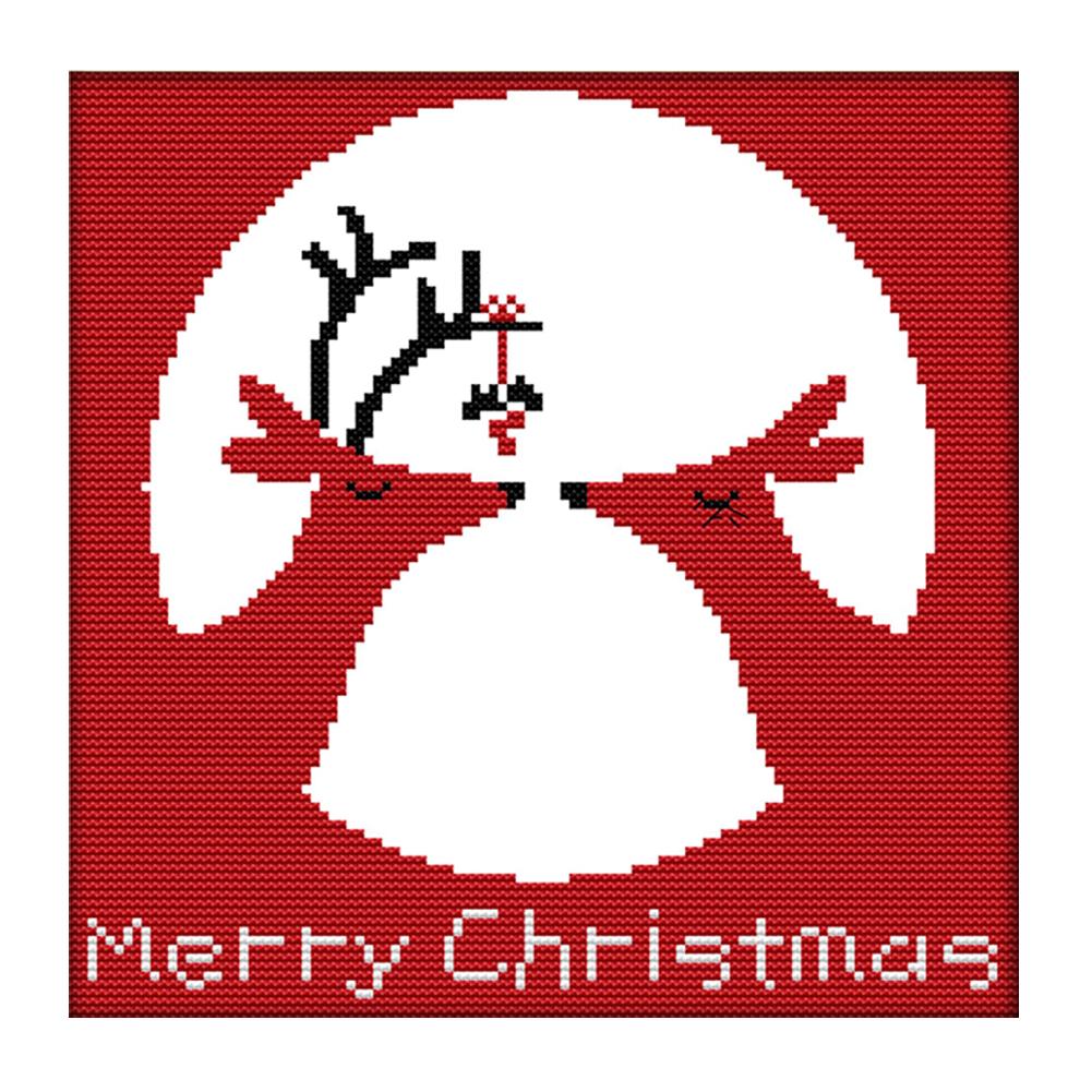 

Christmas elk - 14CT Stamped Cross Stitch - 27*27cm, 501 Original